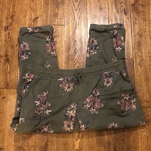 Sonoma green and pink flower pants